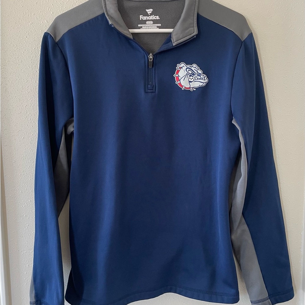 ZAGS Sz Men's Medium M Gonzaga Bulldogs Fanatics 1/4 Zip Pullover